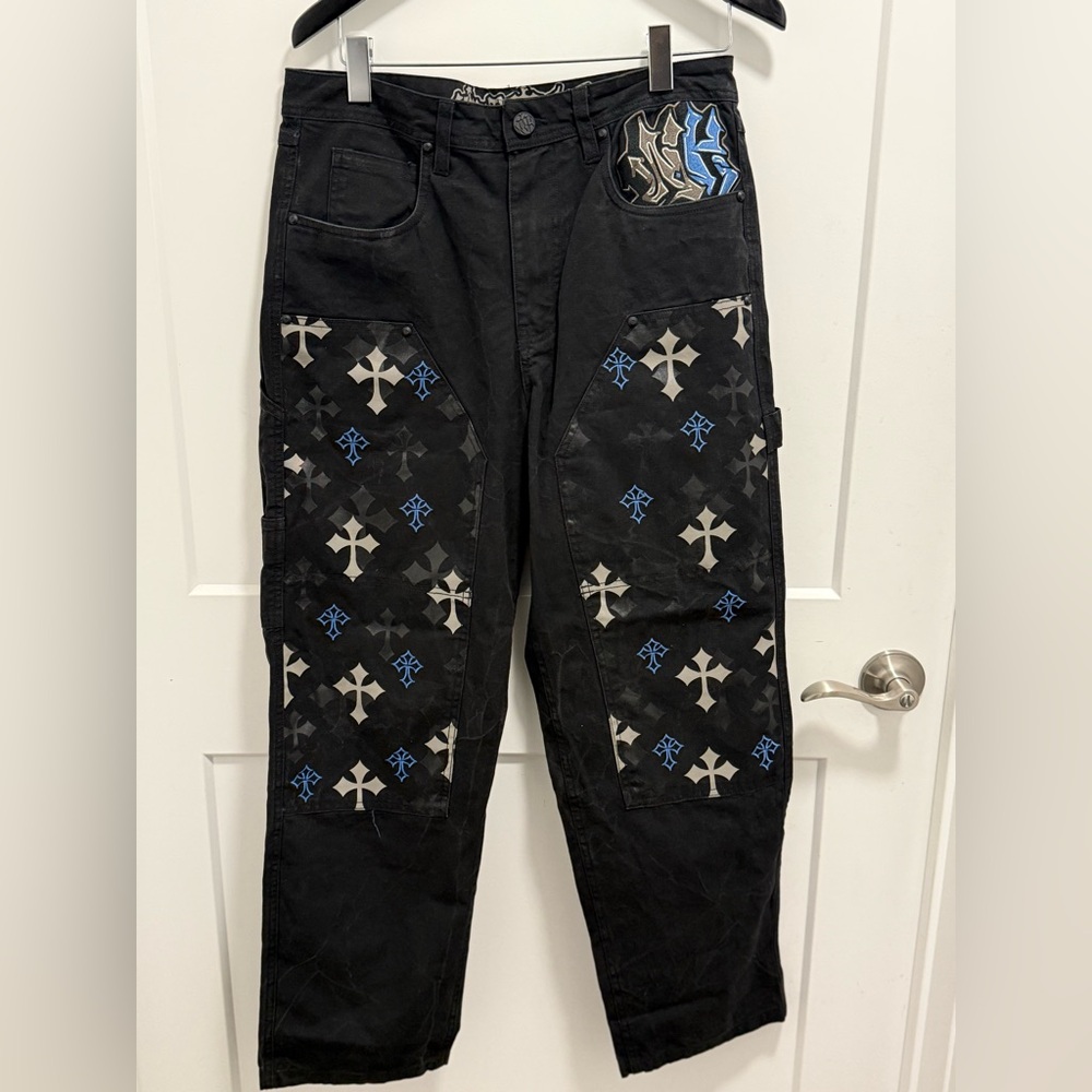 Zumiez Ninth Hall Ambush Painter Crosses Black Wash Loose Fit Carpenter Jeans